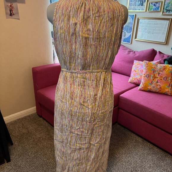 People Tree Sleeveless Printed Midi Dress UK 16 (US 12) Fair Trade Sustainable - Picture 3 of 5